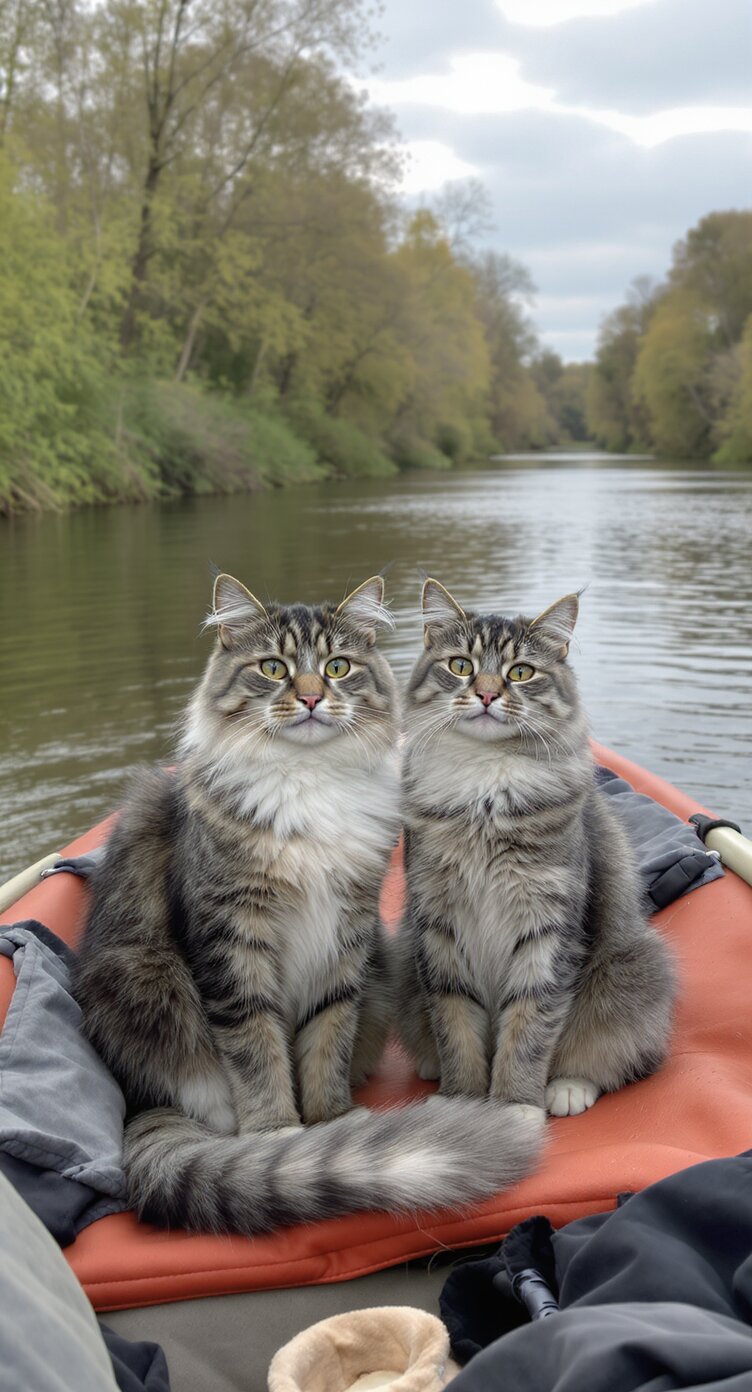 Lehmann und Snuggles im Beiboot